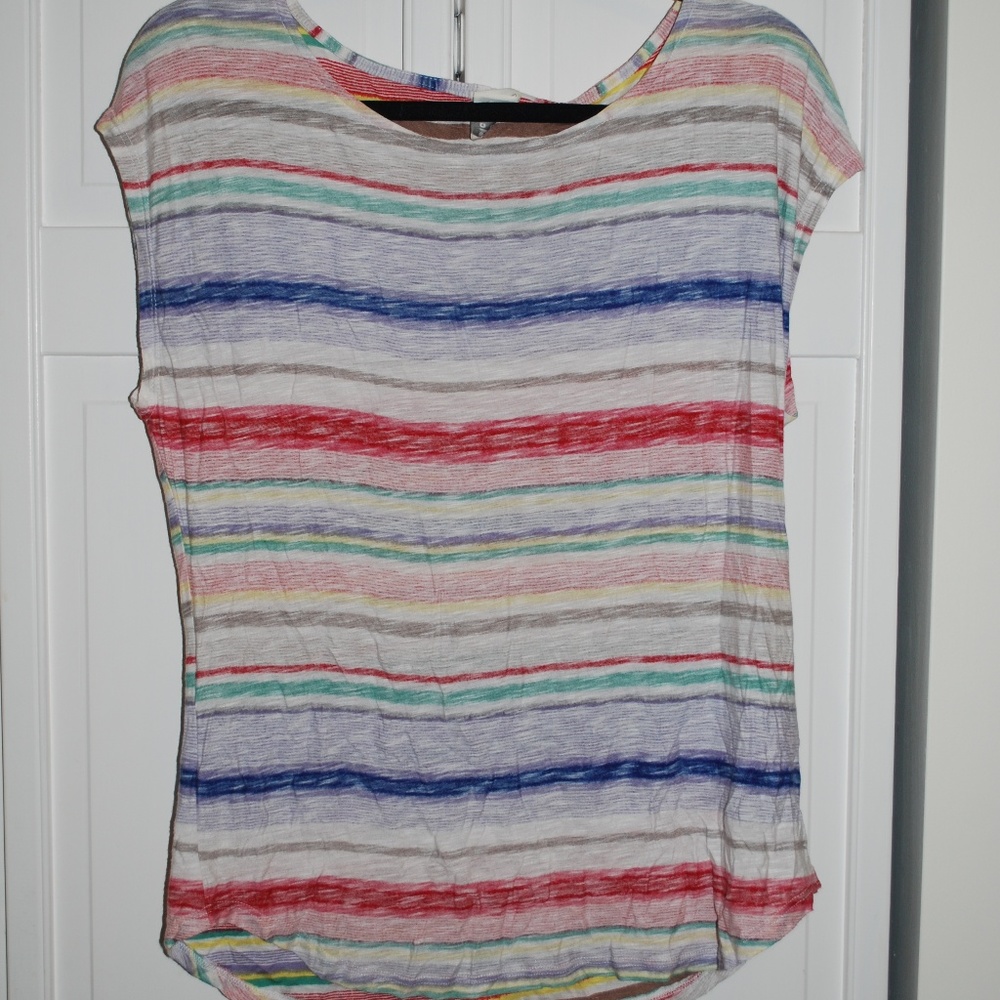 Ella Moss, cap sleeve tee, multi color, rayon